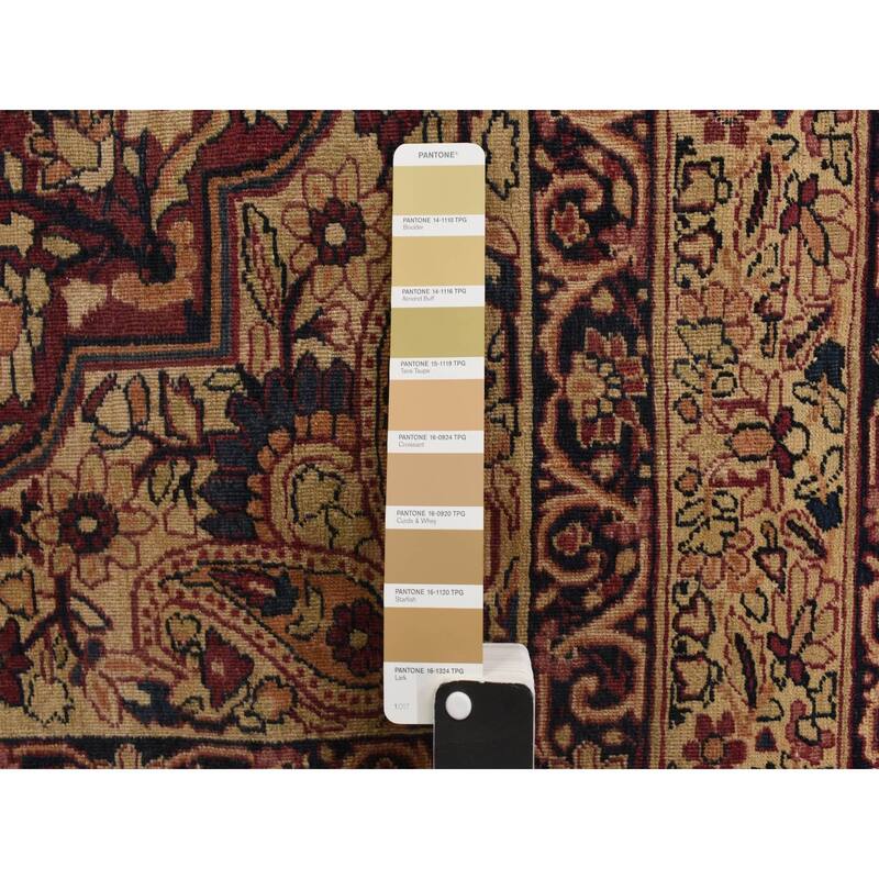 Shahbanu Rugs Boulder Beige Antique Persian Kermanshah Good Condition